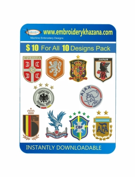 Football Logo Embroidery Design Pack