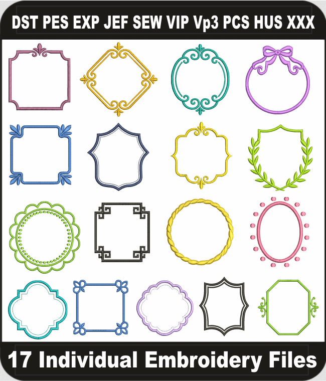 Frames Shape Embroidery Designs Bundle