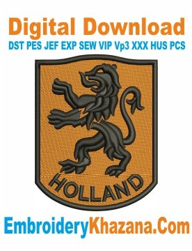 Holland Lion Logo Embroidery Design