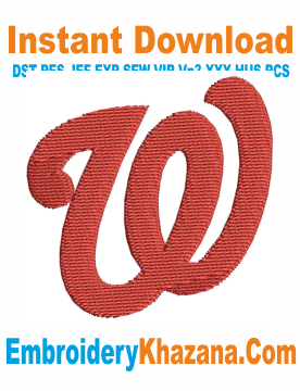 Washington Nationals Embroidery Design