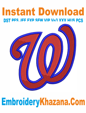 Washington Nationals Logo Embroidery Design
