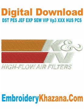 K and N Filters Logo Embroidery Design
