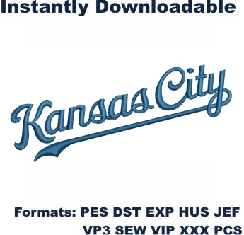 Kansas City Royals Baseball Logo Embroidery Design