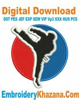 Taekwondo Logo Embroidery Design