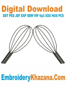 Kitchen Whisk Embroidery Design
