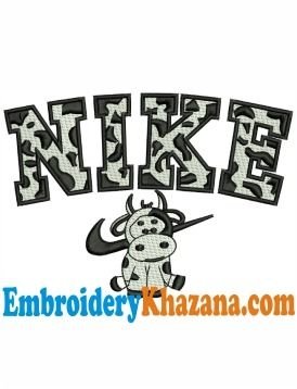 Nike Cow Embroidery Design