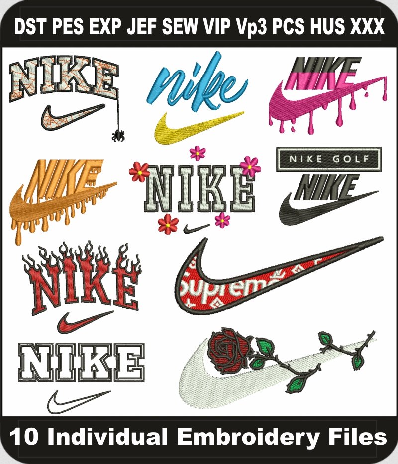Nike Logo Machine Embroidery Designs Bundle
