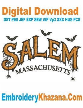 Salem Massachusetts Embroidery Design