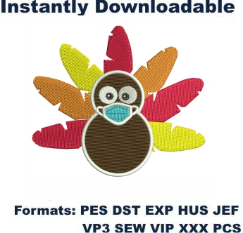 Turkey Mask Embroidery Designs