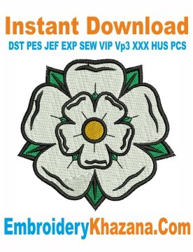 Yorkshire flower machine embroidery design